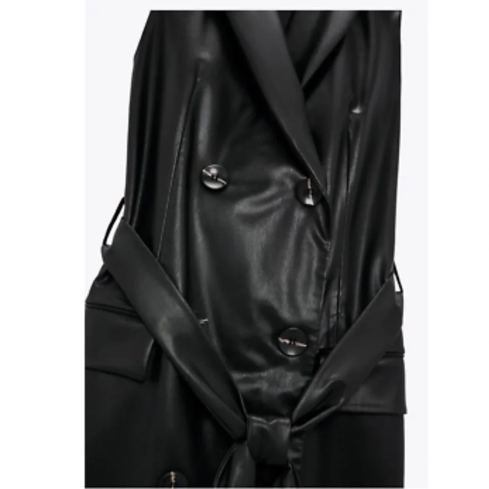 ZARA FAUX LEATHER VEST - Picture 5 of 11